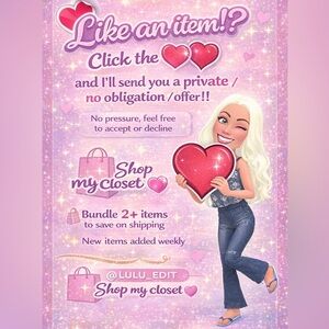 Like an item!? Click the ❤️ button & I’ll send you a private discount!